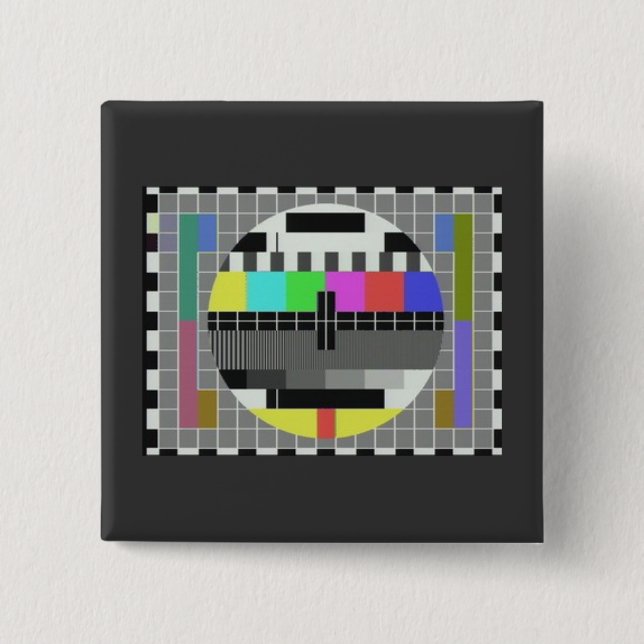 Test pattern novelty (BBC card G) 2 Inch Square Button (Front)