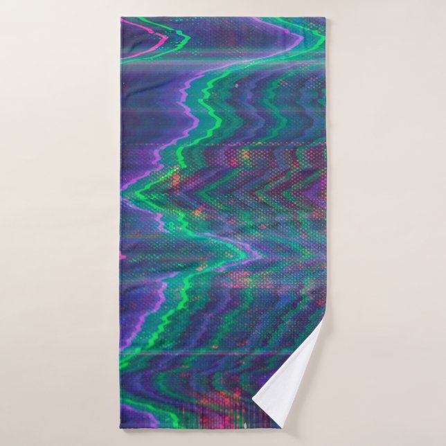 Test screen glitch abstract bath towel (Bath Towel)