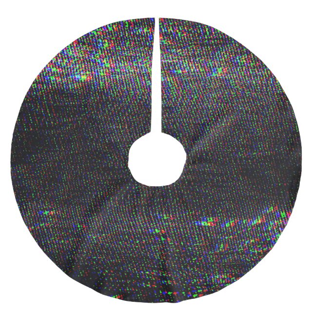 Test Screen Glitch Texture Background Brushed Polyester Tree Skirt (Front)