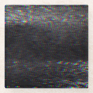 Test Screen Glitch Texture Background Glass Coaster