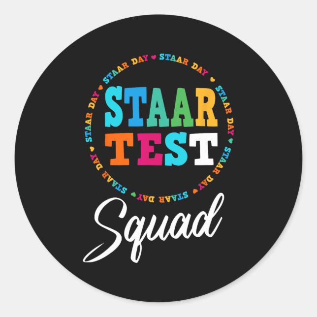 Test Squad Elementary Teacher Test Day Testing Ide Classic Round Sticker (Front)