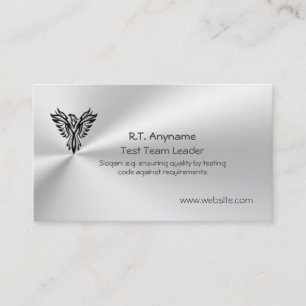 Test Team Leader with Phoenix logo on steel effect Business Card