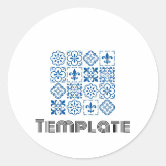 test template classic round sticker