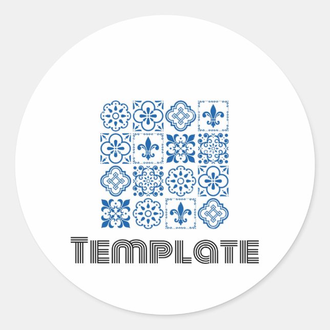 test template classic round sticker (Front)