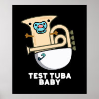 Test Tuba Baby Funny Science Tuba Pun Dark BG