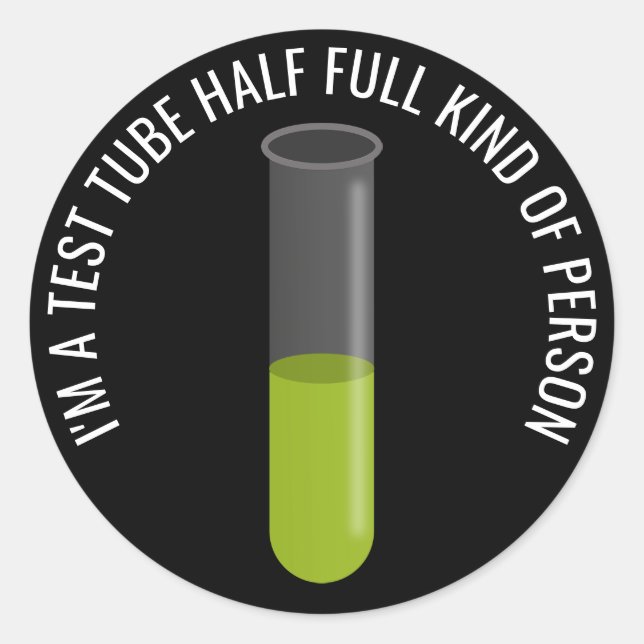 Test Tube Classic Round Sticker (Front)