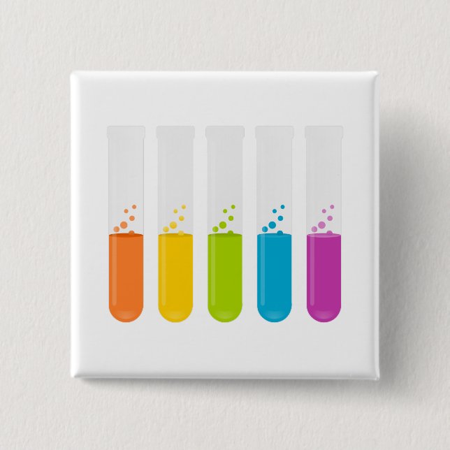 Test tubes 2 inch square button (Front)