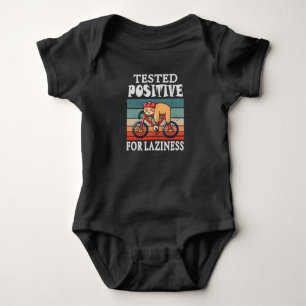 Tested positive for laziness Sloth on Bicycle Baby Bodysuit