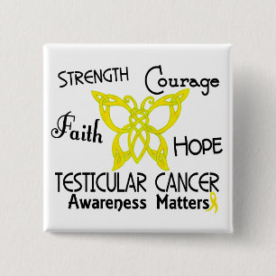 Testicular Cancer Celtic Butterfly 3 2 Inch Square Button