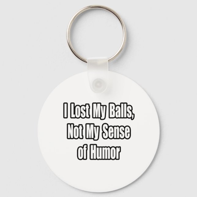 Testicular Cancer Humour Keychain (Front)