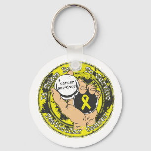 Testicular Cancer It Takes Balls to Survive Keychain