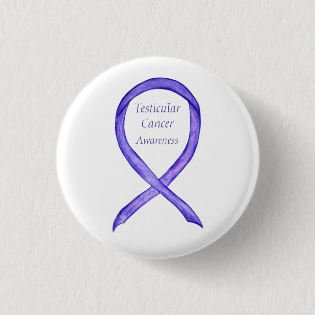 Testicular Cancer Orchid Awareness Ribbon Pins (Front)