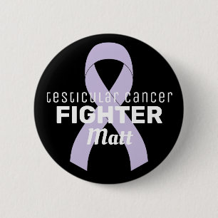 Testicular Cancer Ribbon Black Button