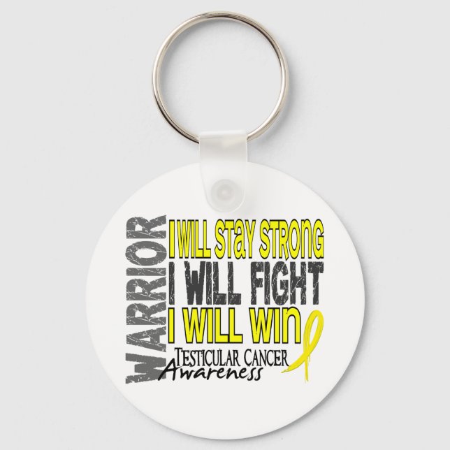 Testicular Cancer Warrior Keychain (Front)