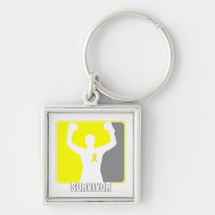 Testicular Cancer Winning Survivor Keychain
