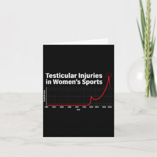 Testicular injuries in womens sports funny graph T Card