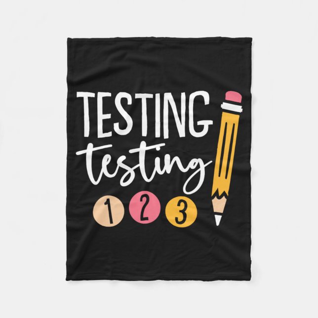 Testing 123 Cute Test Day 3  Fleece Blanket (Front)