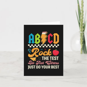 Testing Abcd Rock The Test Day Teachers Students  Card
