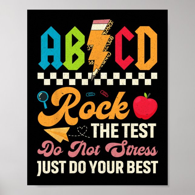Testing Abcd Rock The Test Day Teachers Students  Poster (Front)