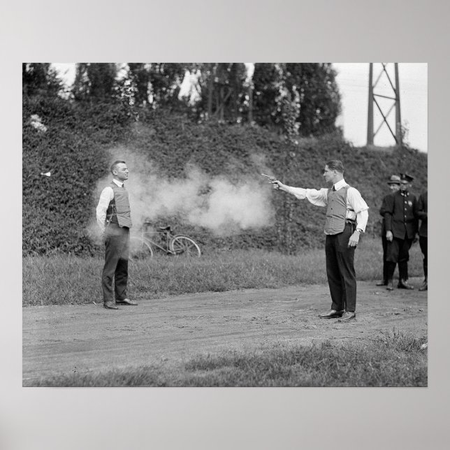 Testing Bulletproof Vest, 1923. Vintage Photo Poster (Front)