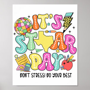 Testing Retro It's Staar Day Dont Stress Do Your B Poster