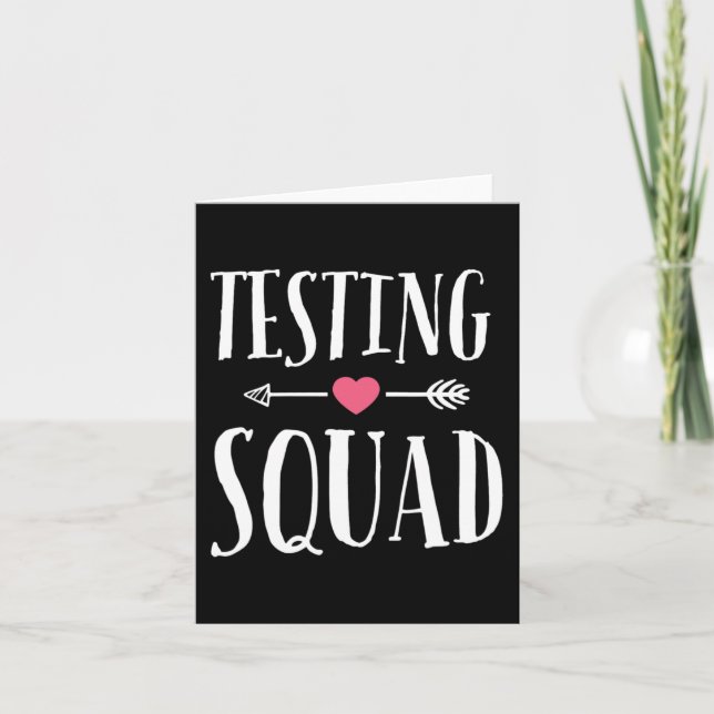 Testing Squad Costume Test Day Graduation Student  Card (Front)