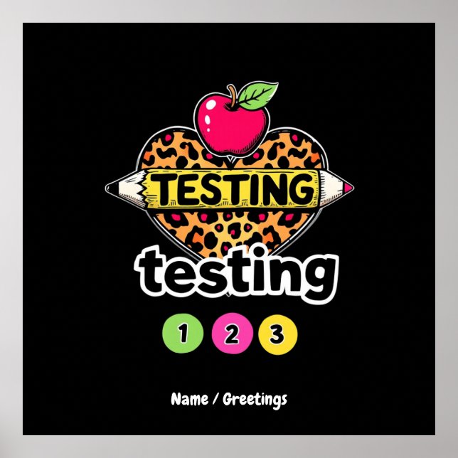 Testing Testing 123 Guide to Successful Test Day Poster (Front)