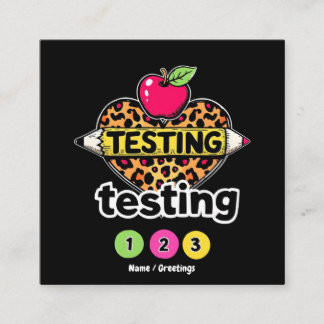 Testing Testing 123 Guide to Successful Test Day Square Business Card