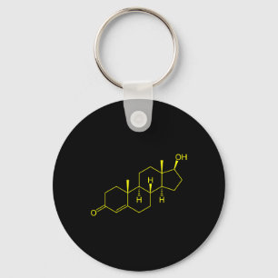 Testosterone Molecule Biology Science Bodybuilding Keychain