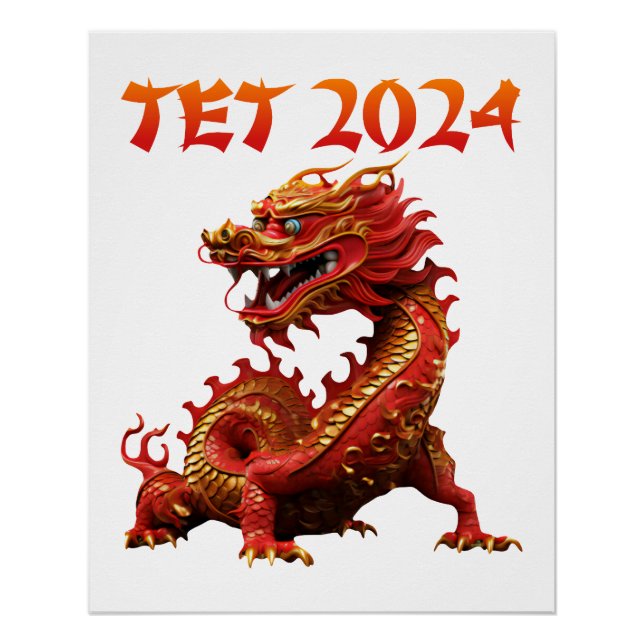Tet 2024 Year of the Dragon Vietnamese New Year Poster (Front)