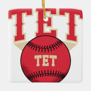 TET Baseball Logo Ceramic Ornament