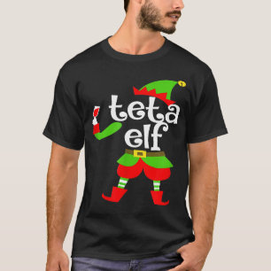 Teta Elf Wine Lover Christmas Xmas Lebanese Grandm T-Shirt
