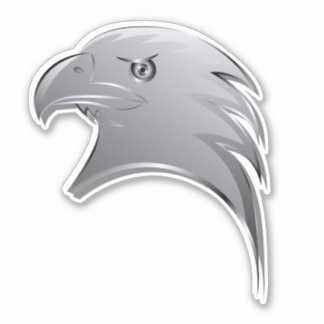 Tête d'aigle en argent - Sticker en vinyle de Cont