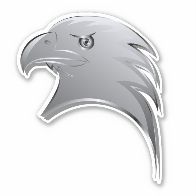 Tête d'aigle en argent - Sticker en vinyle de Cont (Devant)