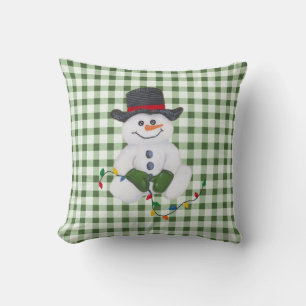 Tête de bonhomme de neige coussin