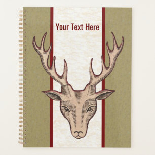 Tête de cerf Brown mâle Antlers Etched Visage