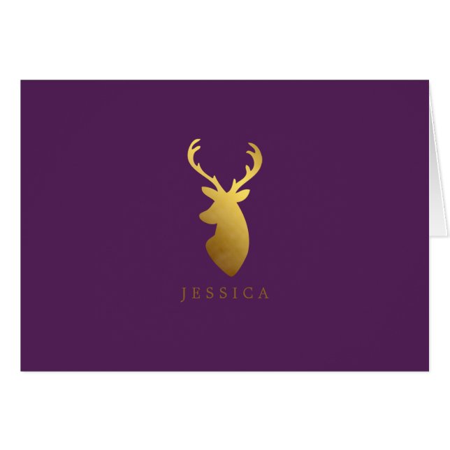 Tête de cerf Faux Gold personnalisée (Devant Horizontal)