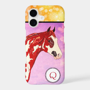 Tête de cheval Overo Paint (étoiles dorées)