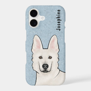 Tête de chien de berger blanc suisse de dessin ani