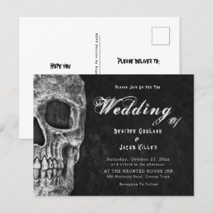 Tête de crâne gothique Invitation d'Hallomariage n