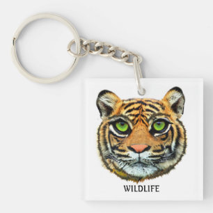 Tête de jeune tigre sauvage & Calligraphie