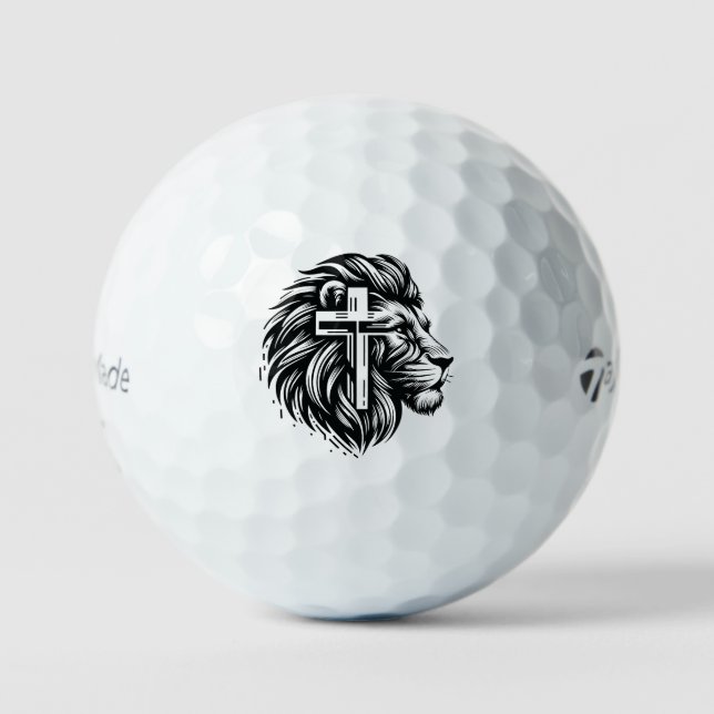 Tête de lion Courage et Foi Balle de golf (Recto)