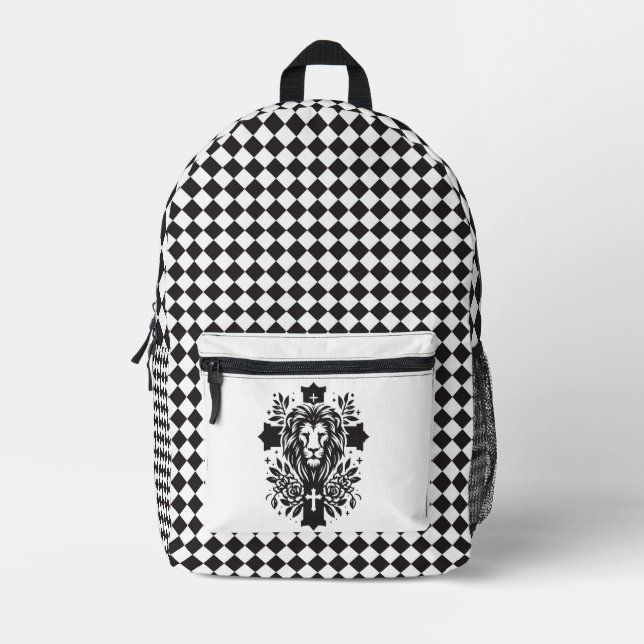 Tête de lion dans le sac à dos (Recto)