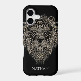 Tête de lion métallique tribale cool personnalisée