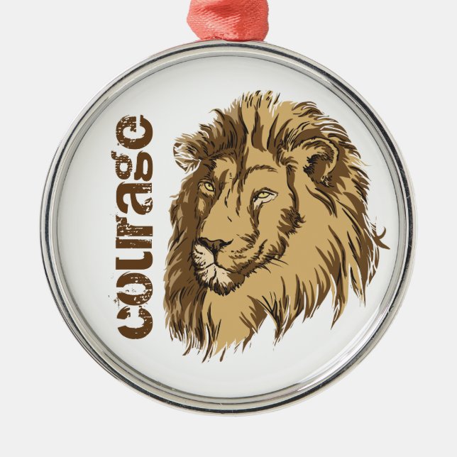 Tête de lion personnalisation Courage ornement per (Devant)