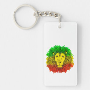 Tête de lion rasta rouge jaune vert dessin Jamaïqu
