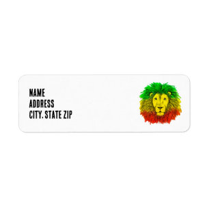Tête de lion rasta rouge jaune vert dessin Jamaïqu