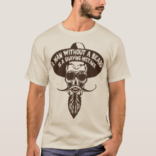 tete_de_mort_hipster_citation_man_beard_shaving_mi T-Shirt
