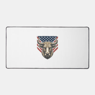 Tête de taureau patriotique gravure vintage vector