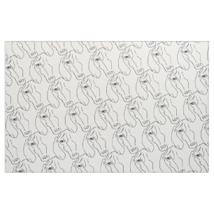 Tête de teckel, tissu de dessin d'art